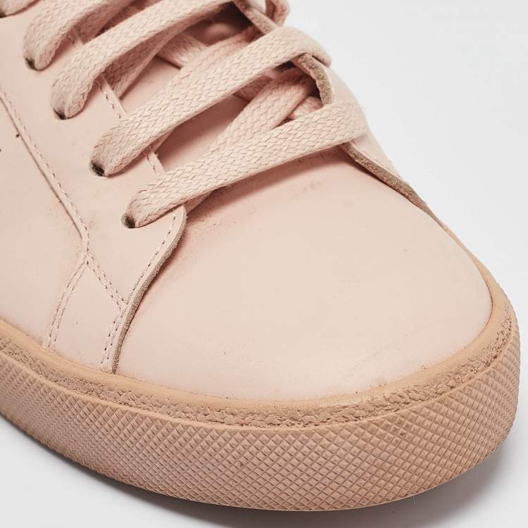 Pre Owned Saint Laurent Light Pink Leather Court SL/06 Sneakers Size 38.5