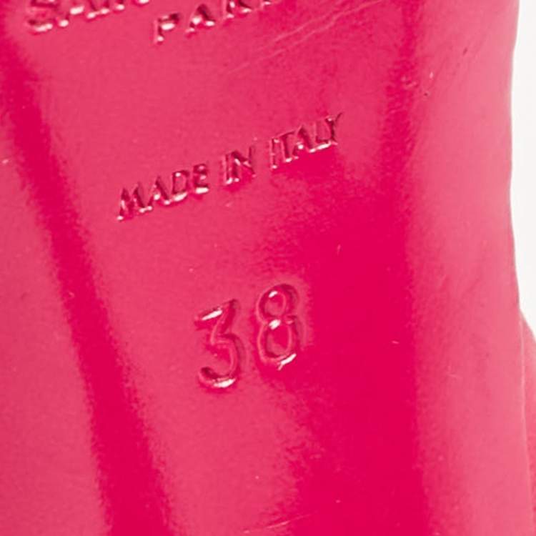 Pre Owned Saint Laurent Pink Leather Tribute Sandals Size 38