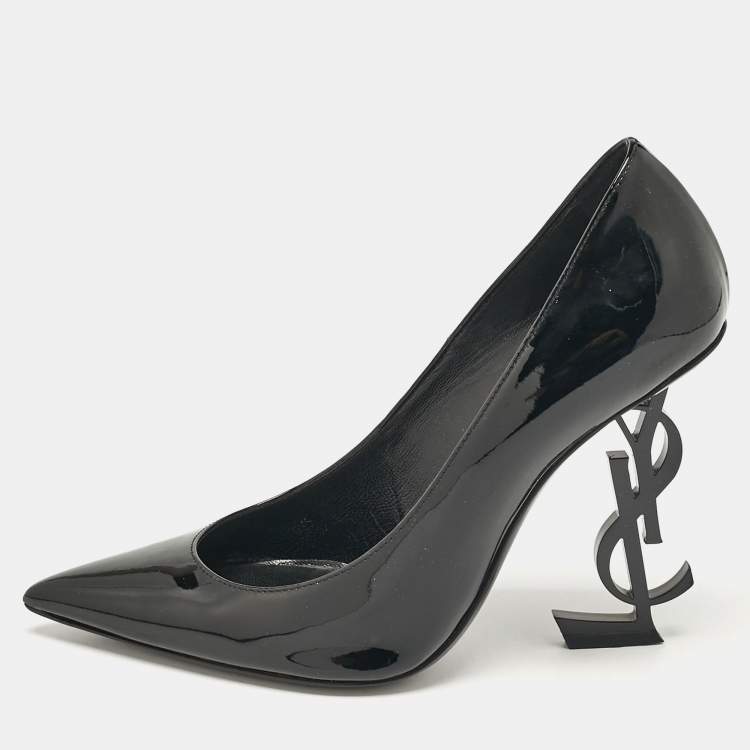 Pre Owned Saint Laurent Black Patent Leather Opyum Pumps Size 35