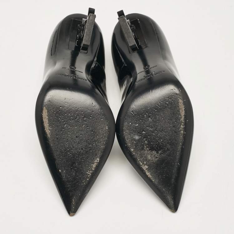 Pre Owned Saint Laurent Black Patent Leather Opyum Pumps Size 35