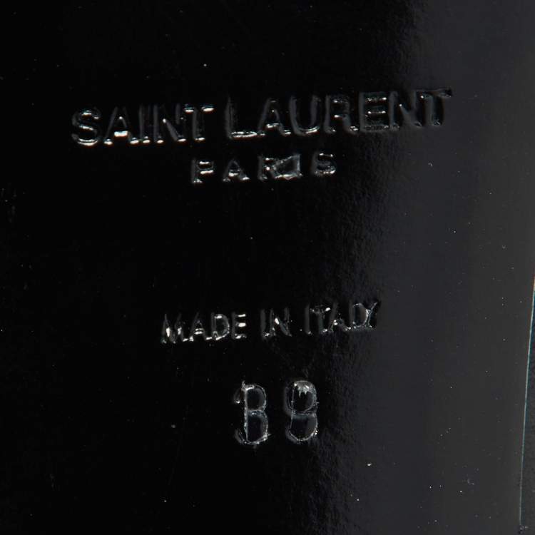 Pre Owned Saint Laurent Black Leather Ankle Length Boots Size 39