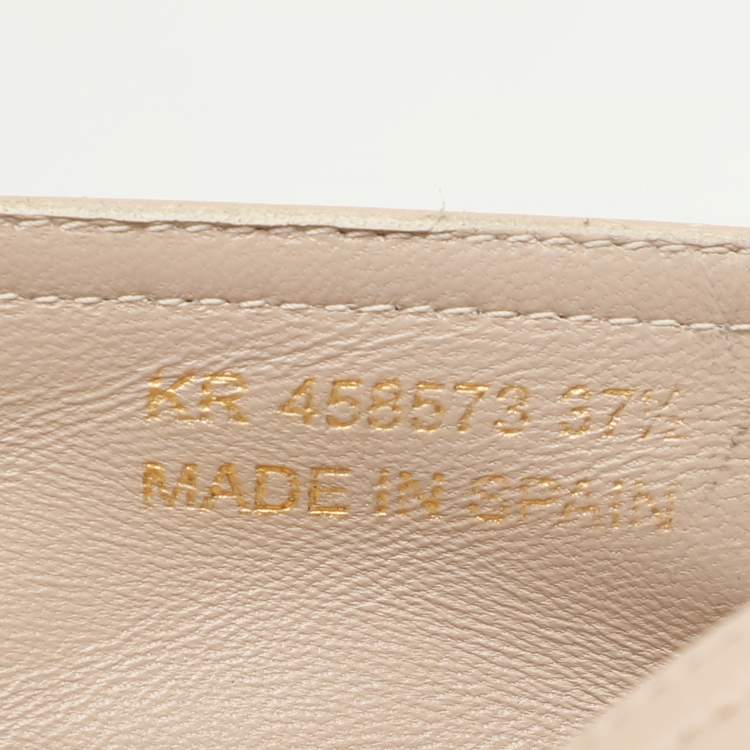 Pre Owned Saint Laurent Beige Leather Cassandra Espadrille Flats Size 37.5