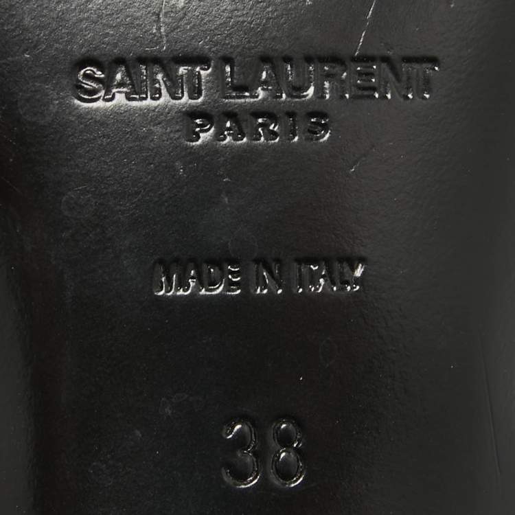 Pre Owned Saint Laurent Black Satin Clara Sandals Size 38