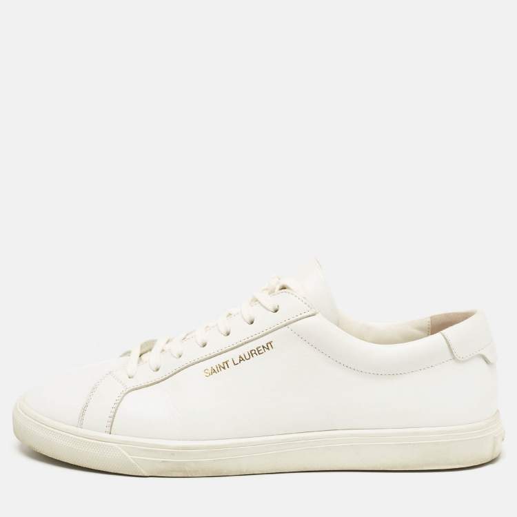Pre Owned Saint Laurent White Leather Court Classic Sneakers Size 39