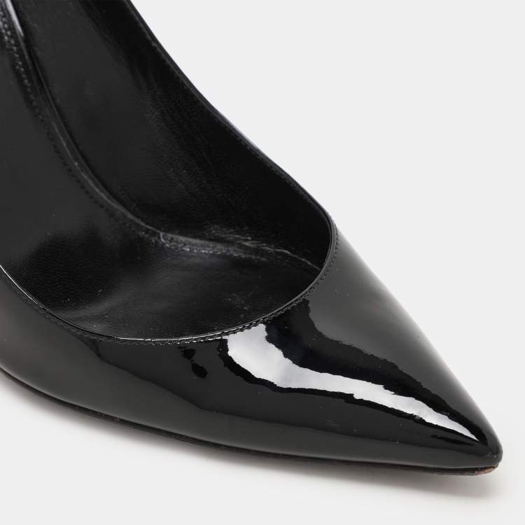 Pre Owned Saint Laurent Black Patent Leather Opyum Pumps Size 38