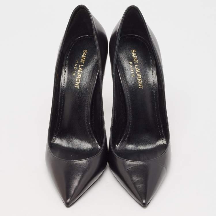 مملوكة مسبقًا Saint Laurent Black Leather Anja Pumps Size 39