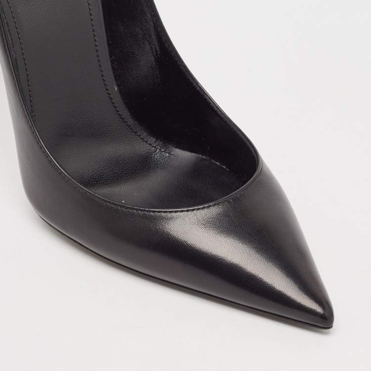 مملوكة مسبقًا Saint Laurent Black Leather Anja Pumps Size 39