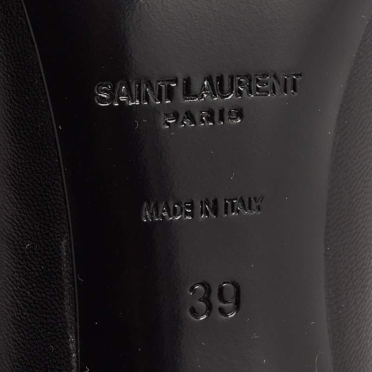 مملوكة مسبقًا Saint Laurent Black Leather Anja Pumps Size 39