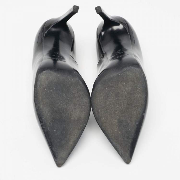 Pre Owned Saint Laurent Black Patent Leather Anja Pumps Size 36