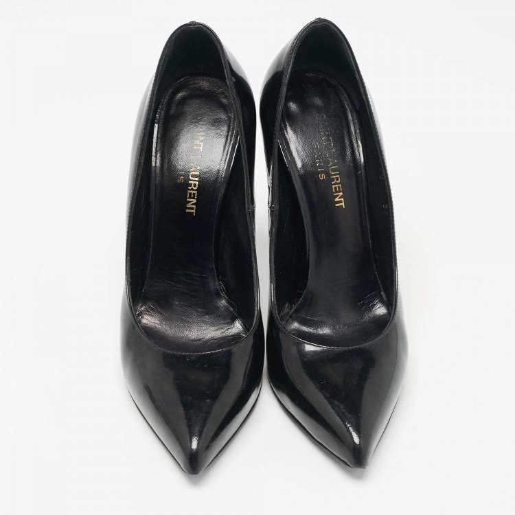 Pre Owned Saint Laurent Black Patent Leather Anja Pumps Size 36