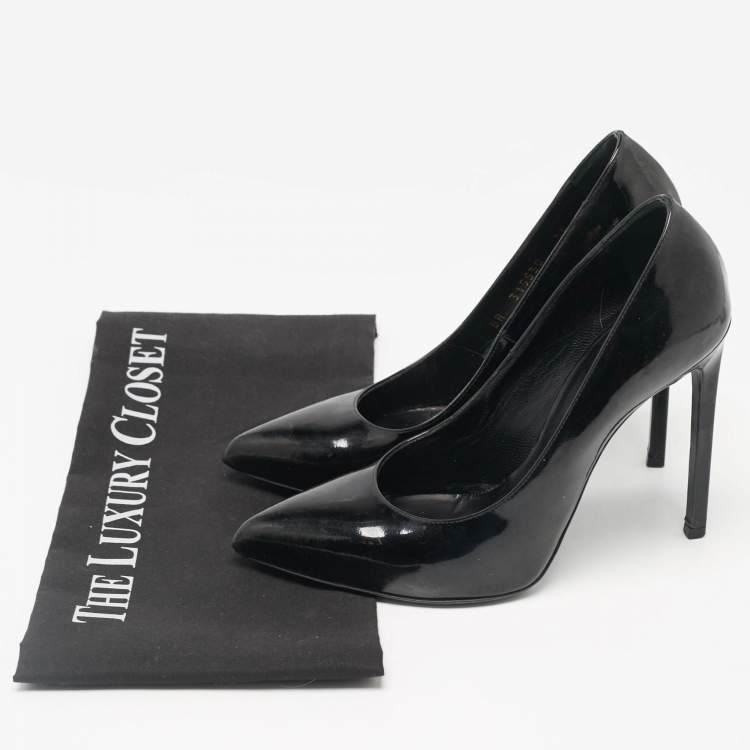 Pre Owned Saint Laurent Black Patent Leather Anja Pumps Size 36