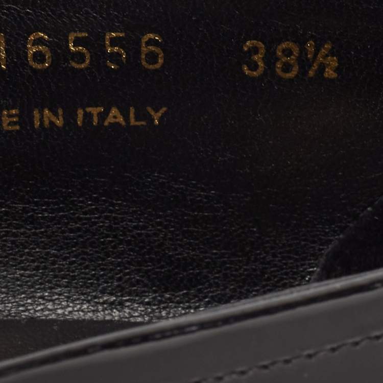 Pre Owned Saint Laurent Black Leather Penny  Loafers Size 38.5