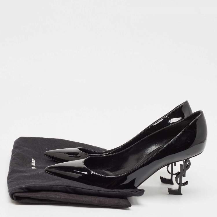 Pre Owned Saint Laurent Black Patent Leather Opyum Pumps Size 41