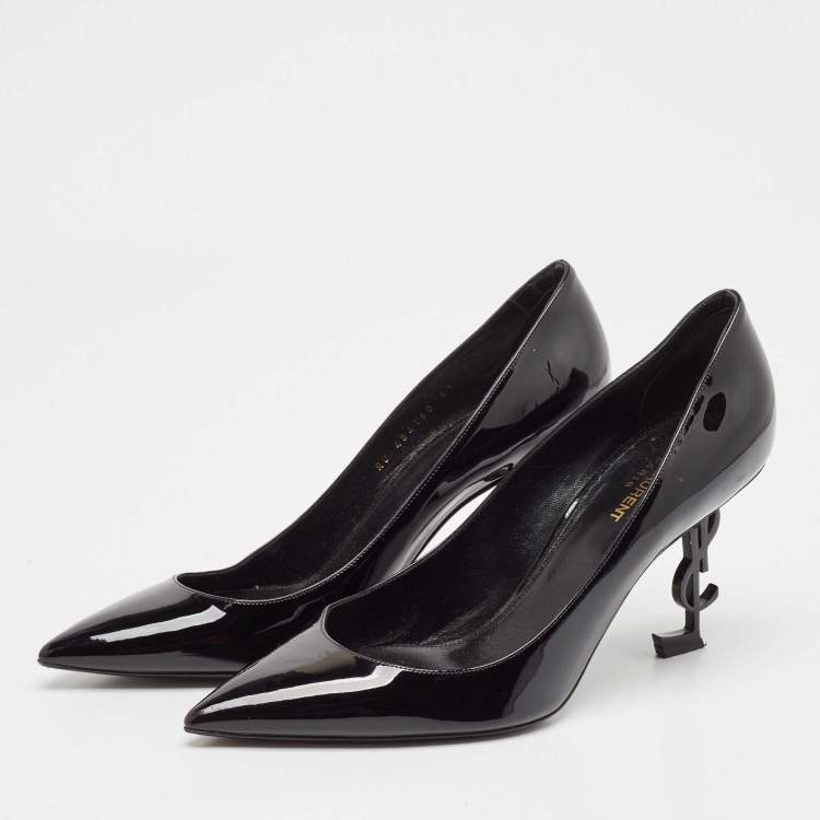 Pre Owned Saint Laurent Black Patent Leather Opyum Pumps Size 41