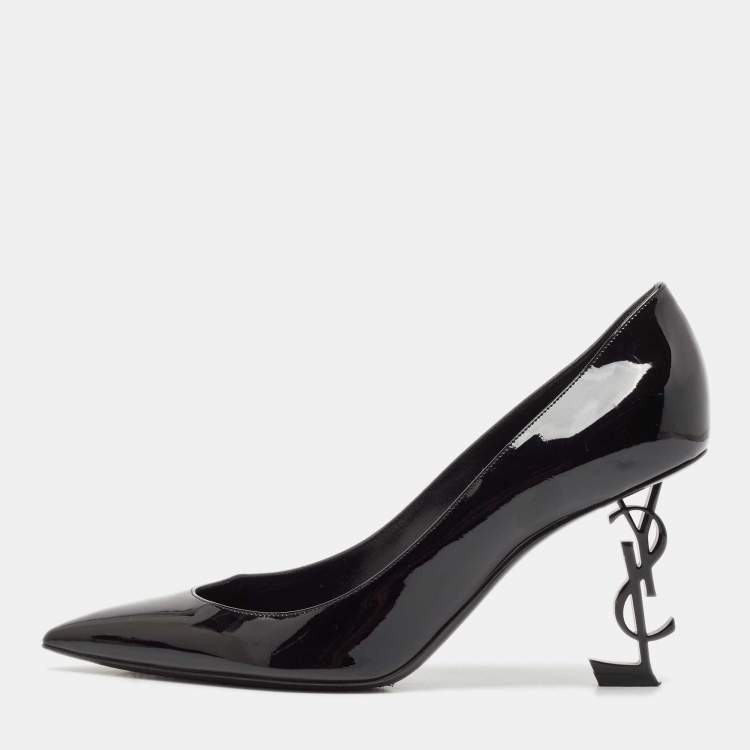 Pre Owned Saint Laurent Black Patent Leather Opyum Pumps Size 41