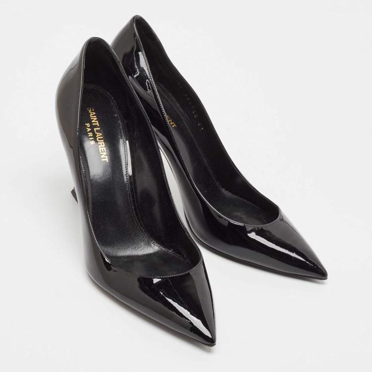 Pre Owned Saint Laurent Black Patent Leather Opyum Pumps Size 41