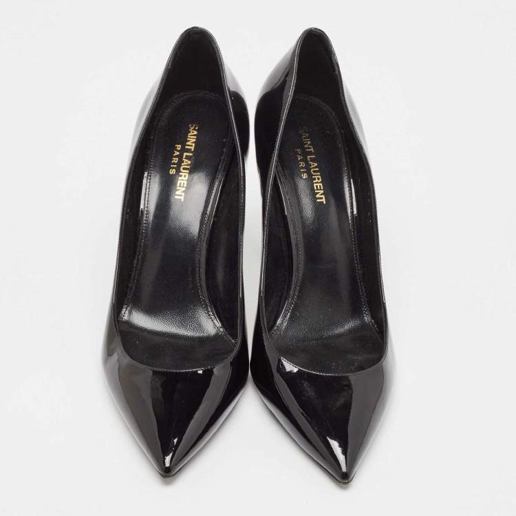 Pre Owned Saint Laurent Black Patent Leather Opyum Pumps Size 41