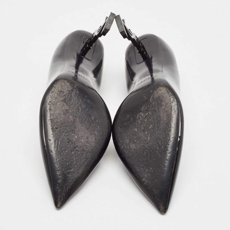 Pre Owned Saint Laurent Black Patent Leather Opyum Pumps Size 41