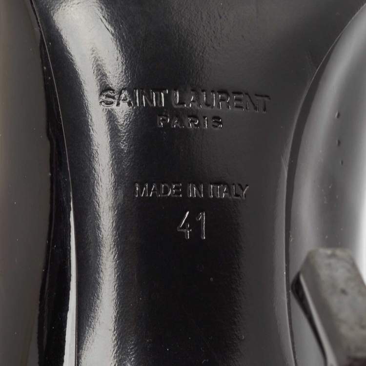Pre Owned Saint Laurent Black Patent Leather Opyum Pumps Size 41