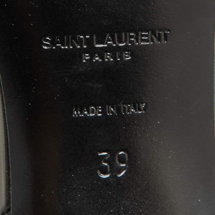 Pre Owned Saint Laurent Black Leather Ankle Strap Sandals Size 39