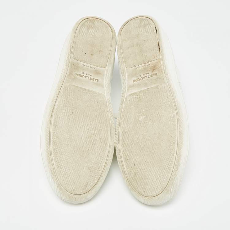 Pre Owned Saint Laurent White Leather Court Classic Sneakers Size 37