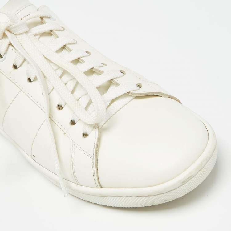 Pre Owned Saint Laurent White Leather Court Classic Sneakers Size 37