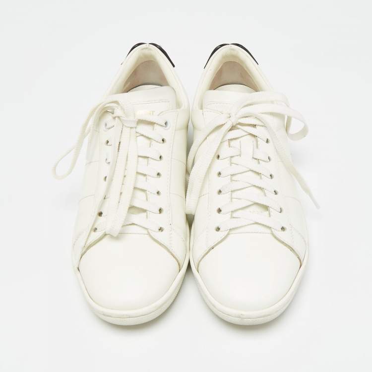 Pre Owned Saint Laurent White Leather Court Classic Sneakers Size 37