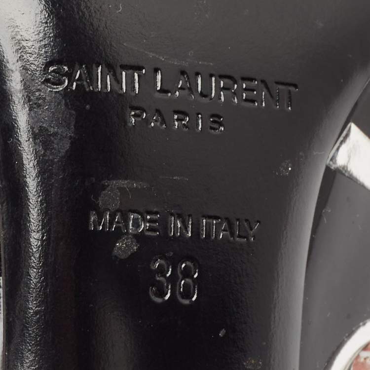 Pre Owned Saint Laurent Black Patent Leather Opyum Pumps Size 38