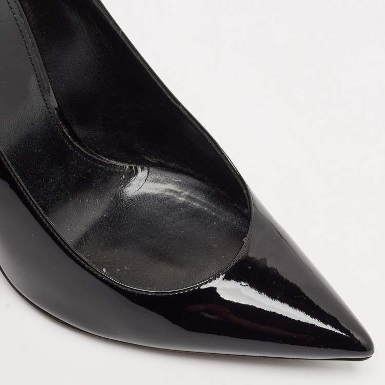 Pre Owned Saint Laurent Black Patent Leather Opyum Pumps Size 38
