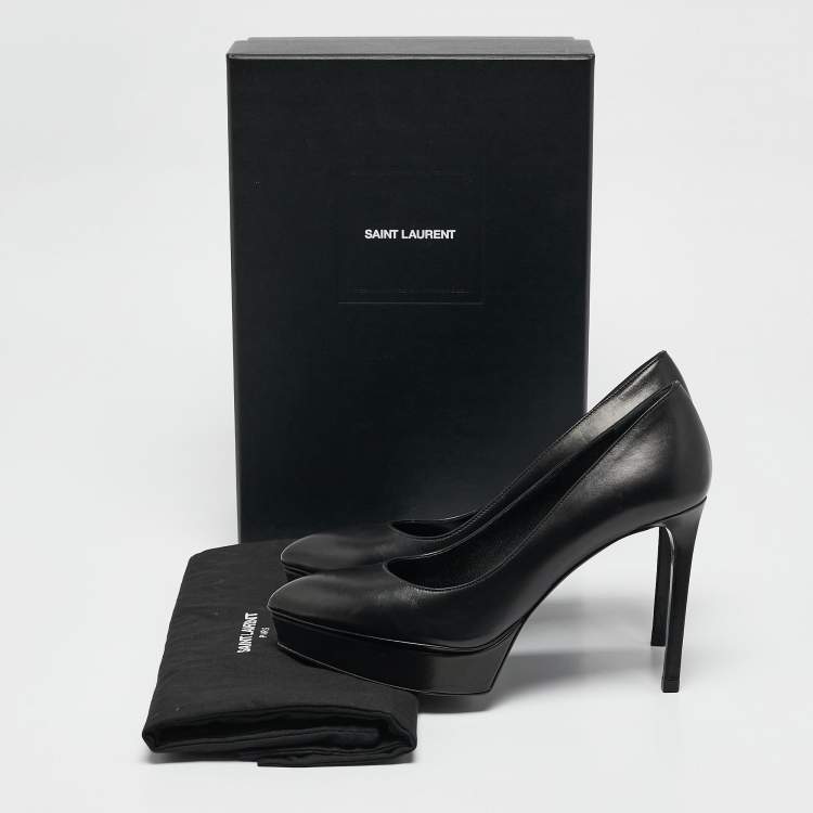 Pre Owned Saint Laurent Black Leather Janis Pumps Size 36