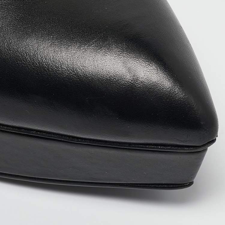 Pre Owned Saint Laurent Black Leather Janis Pumps Size 36