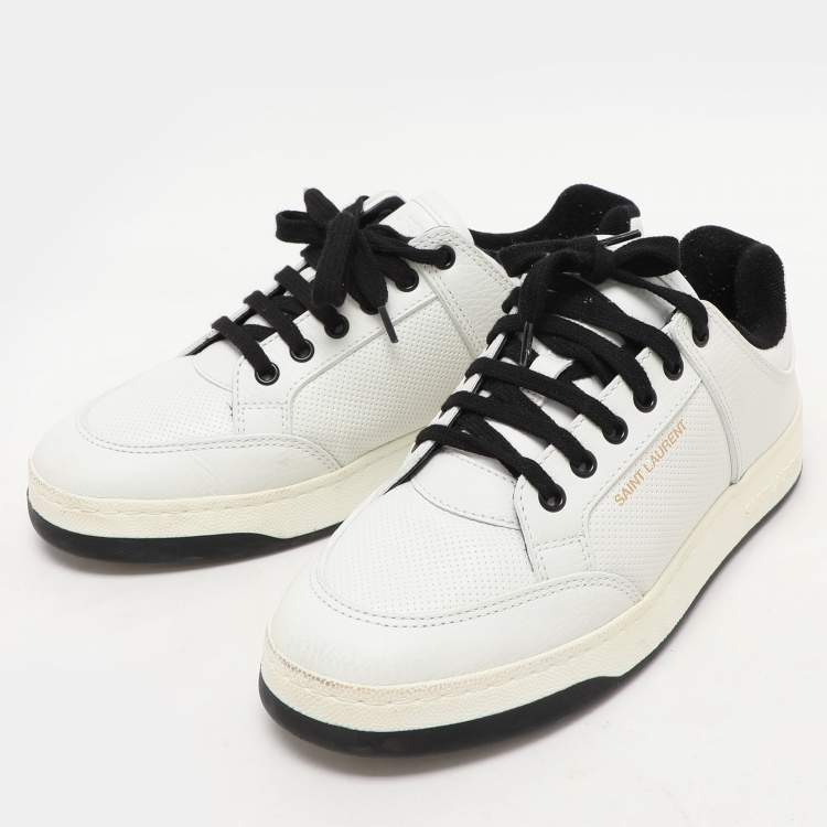 Pre Owned Saint Laurent White Leather Low Top Sneakers Size 40