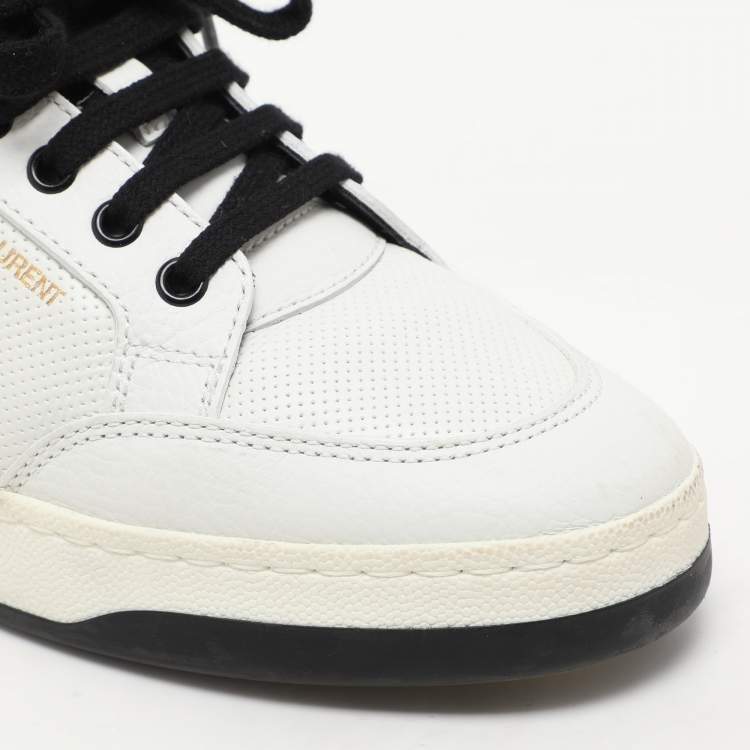 Pre Owned Saint Laurent White Leather Low Top Sneakers Size 40