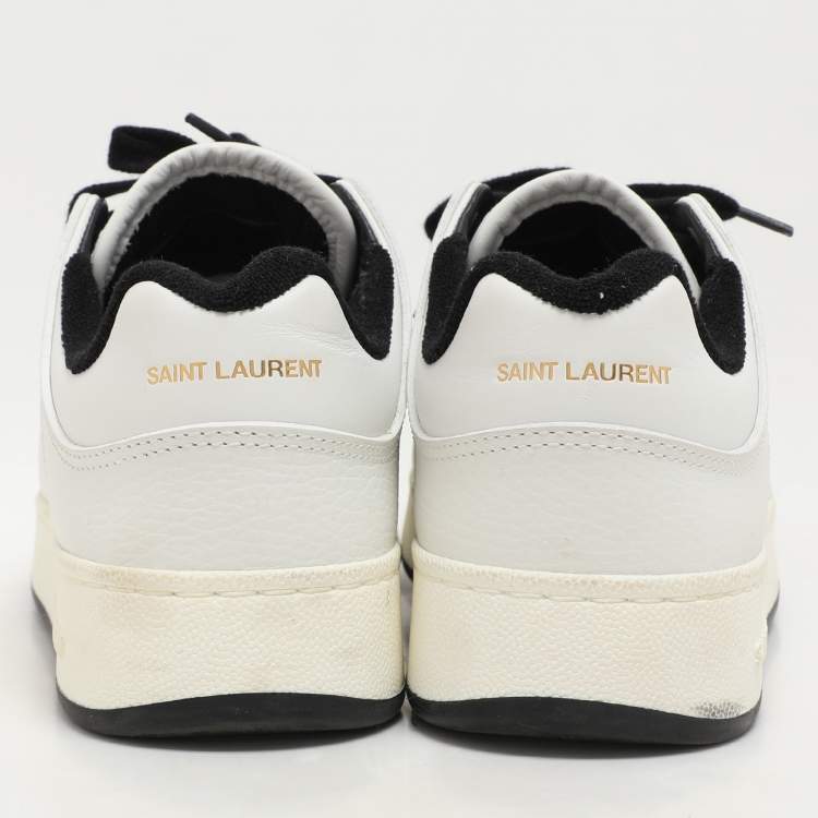 Pre Owned Saint Laurent White Leather Low Top Sneakers Size 40