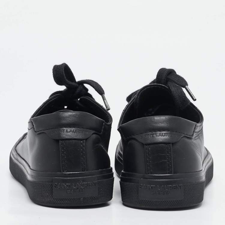 Pre Owned Saint Laurent Black Leather Bedford Sneakers Size 36