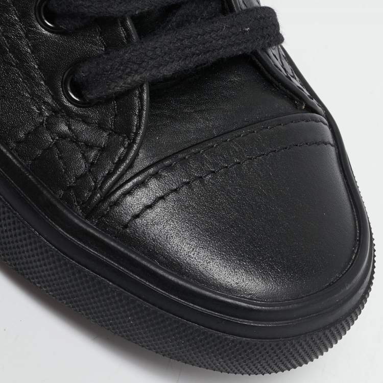 Pre Owned Saint Laurent Black Leather Bedford Sneakers Size 36