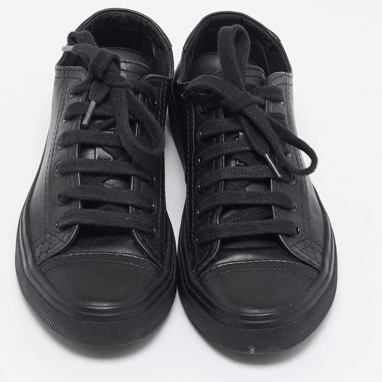 Pre Owned Saint Laurent Black Leather Bedford Sneakers Size 36
