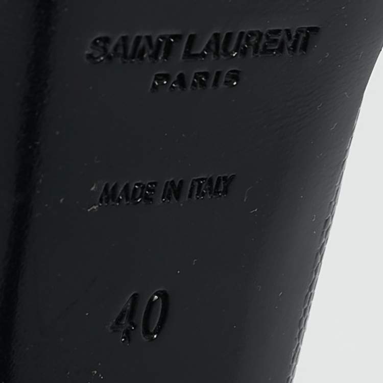 Pre Owned Saint Laurent Black Leather Tribtoo Platform Pumps Size 40