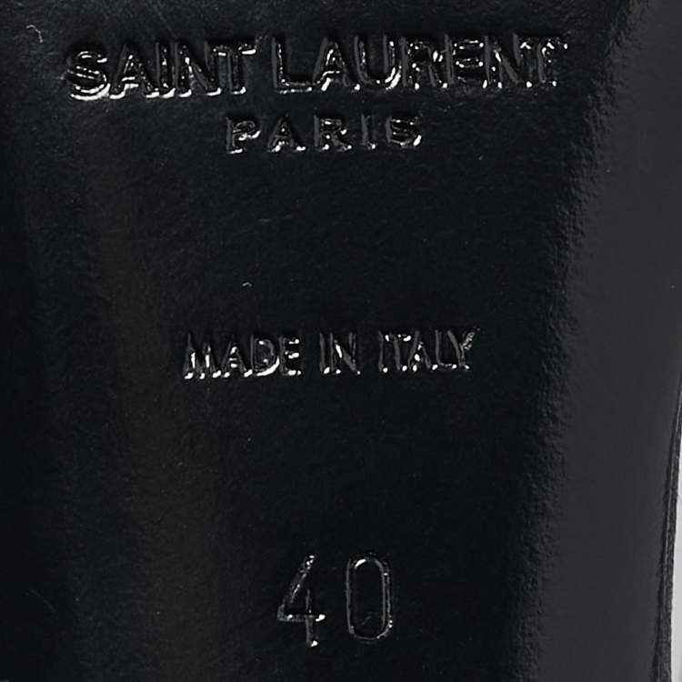 Pre Owned Saint Laurent Black Satin Clara Ankle Strap Sandals Size 40