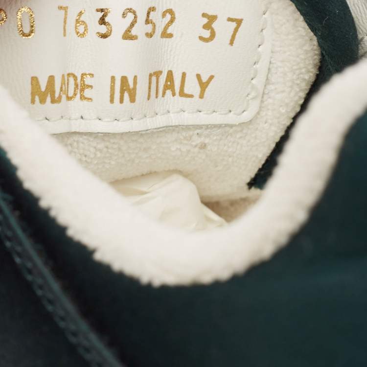 Pre Owned Saint Laurent Green Satin SL/61 Low Top Sneakers Size 37