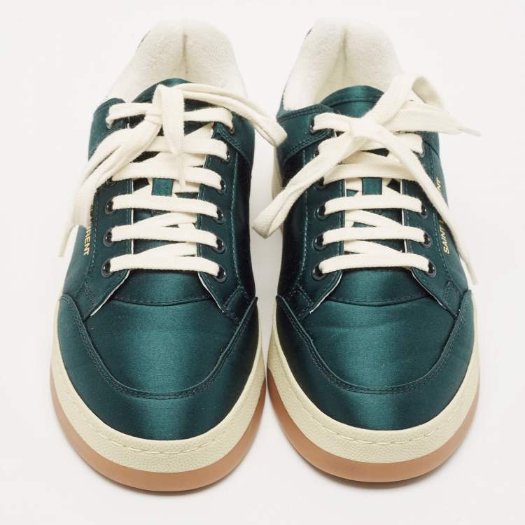 Pre Owned Saint Laurent Green Satin SL/61 Low Top Sneakers Size 37