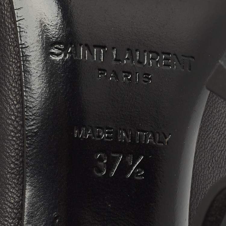 Pre Owned Saint Laurent Black Leather Opyum Pointed Toe Pumps Size 37.5