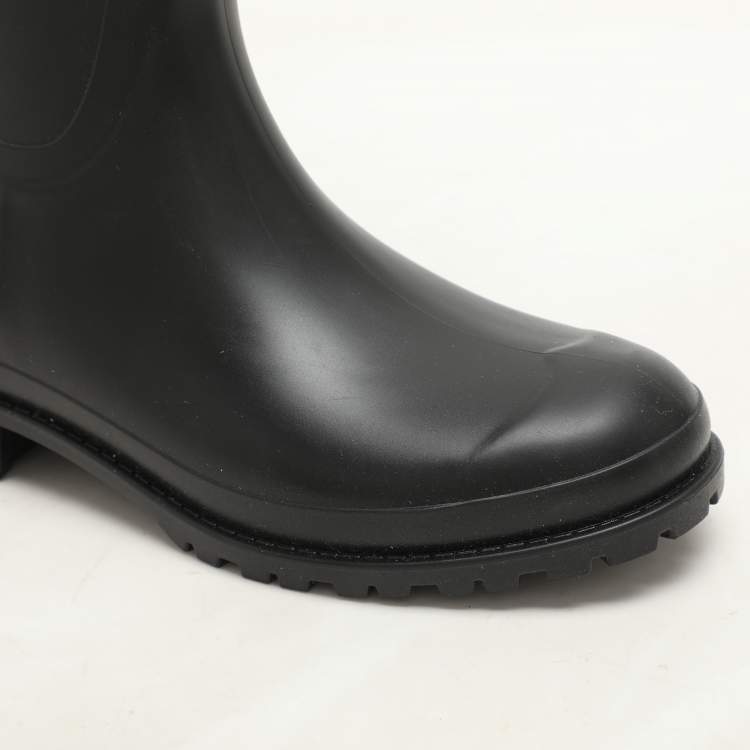 Pre Owned Saint Laurent Black Rubber Wellington Rain Boots Size 36