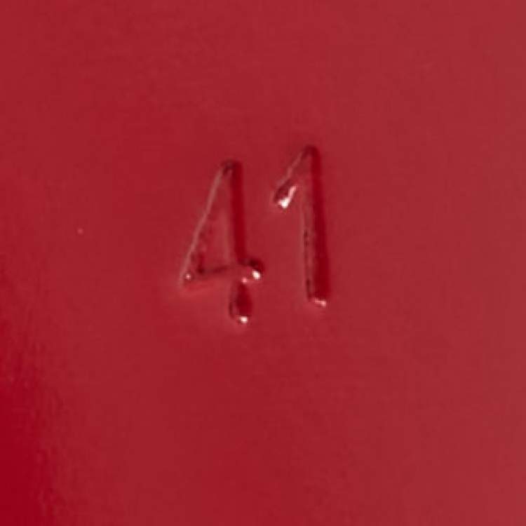 Pre Owned Saint Laurent Red Leather Tribute Ankle Strap Sandals Size 41