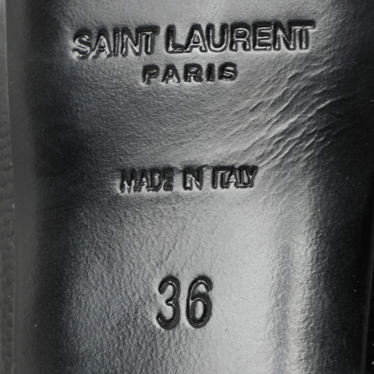 Pre Owned Saint Laurent Black Leather Janis Pumps Size 36