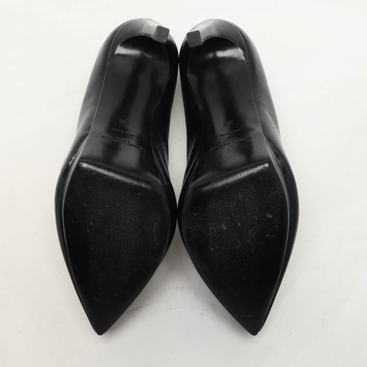 Pre Owned Saint Laurent Black Leather Janis Pumps Size 36