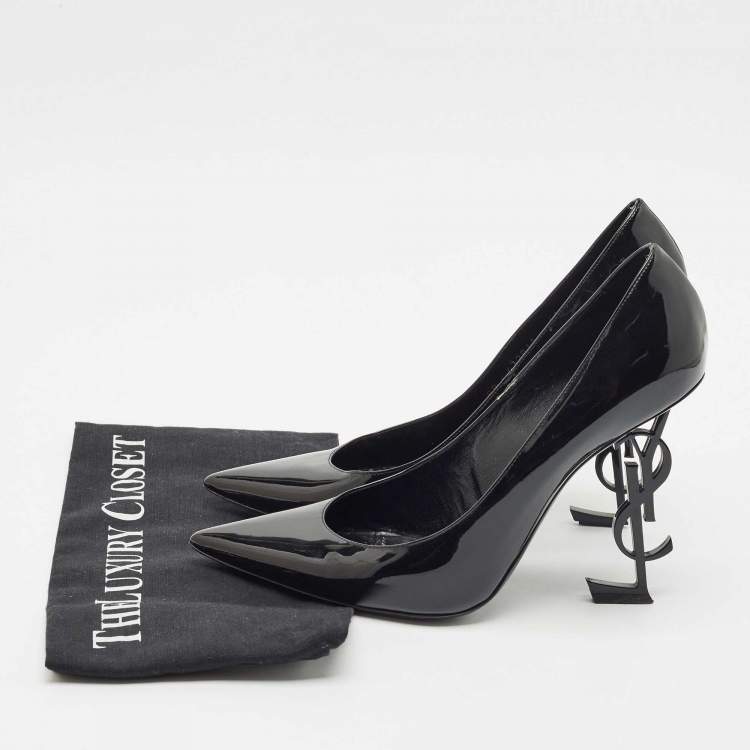 Pre Owned Saint Laurent Black Patent Leather Opyum Pumps Size 41