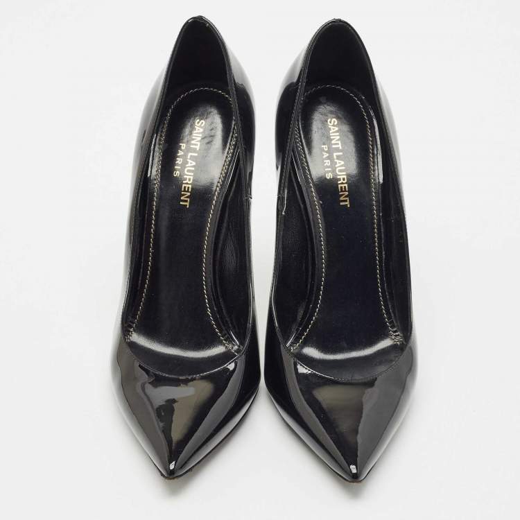Pre Owned Saint Laurent Black Patent Leather Opyum Pumps Size 41