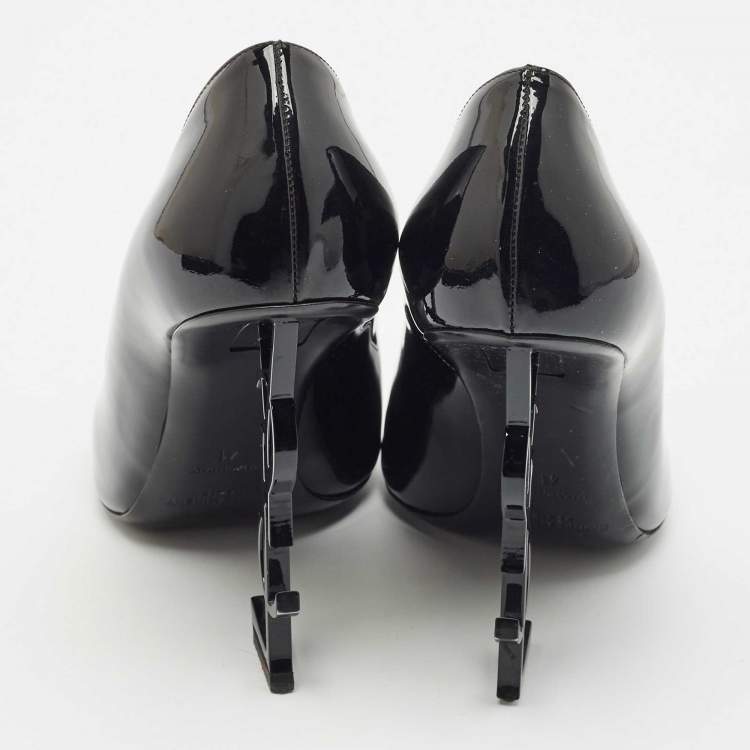 Pre Owned Saint Laurent Black Patent Leather Opyum Pumps Size 41