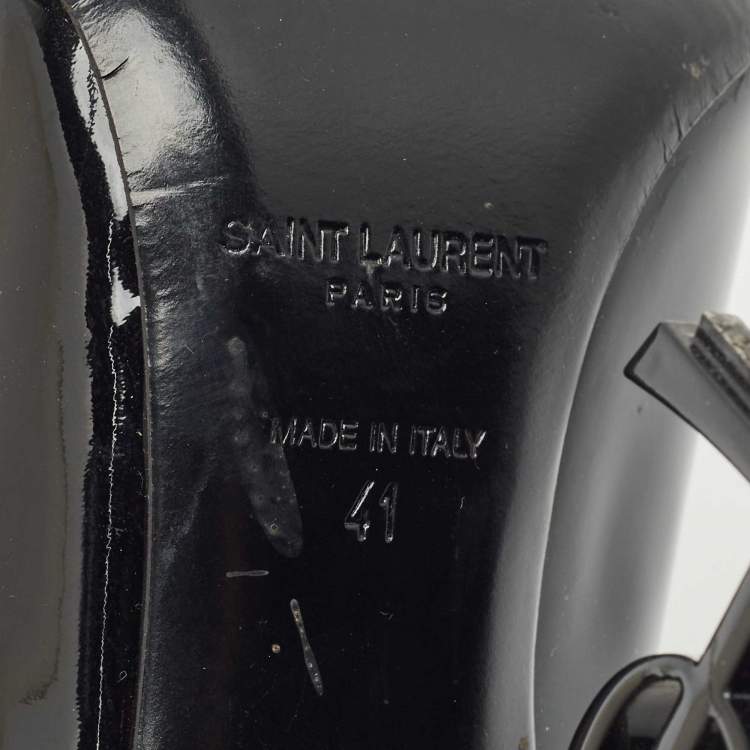 Pre Owned Saint Laurent Black Patent Leather Opyum Pumps Size 41
